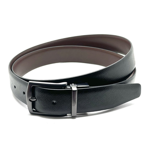Ceinture pour homme en cuir de vachette de qualité supérieure avec boucle à ardillon réversible en alliage, style business, largeur 3,5 cm, longueur 110 cm - Product Image 3