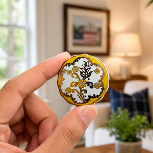 SHUBHAM Scalloped Floral <b>Ceramic</b> Cabinet <b>Knob</b> Decorative <b>Drawer</b> Pull Vintage Furniture Hardware for Home Decor - Product Image 4