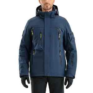 Veste de ski imperméable pour homme de qualité supérieure, design personnalisé, avec poches latérales, fermeture éclair avant, prix bas, veste à capuche pour snowboard et ski pour homme - Product Image 4
