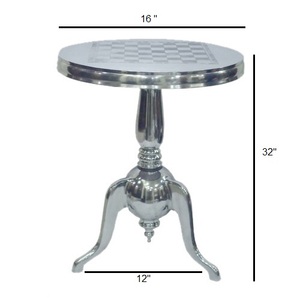 Mesa de centro de aluminio plateado para sala de estar de lujo, mesa de centro única de alta calidad, mesa auxiliar para hotel en casa - Product Image 1