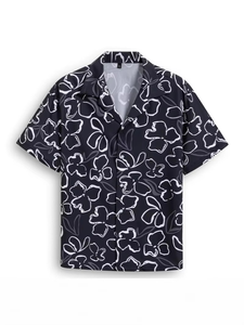 New <b>Summer</b> Style Men's Casual Lightweight Printed Loose Hawaiian Short-sleeved <b>Shirts</b> - Product Image 1