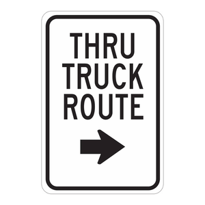 Panneau routier Brady Thru Truck Route, résistant aux intempéries, pour les zones industrielles et logistiques - Product Image 3