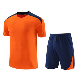 Conjunto de Camiseta de Fútbol para Hombre, Color Azul Marino y Naranja, Manga Corta, Cuello Redondo, Poliéster que Absorbe la Humedad, Corte Regular, Ropa Deportiva para Adultos - Product Image 2