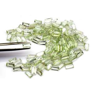 Lote al por mayor de piedras preciosas sueltas de amatista verde natural de 3x6 mm, talla baguette, facetadas y calibradas, para la fabricación de joyas. - Product Image 2