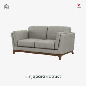 Elegant Modern 2 Seater Fabric <b>Sofa</b> Minimalist Living Room Couch Durable Wooden Base Settee Furniture Indonesian Origin - Product Image 3