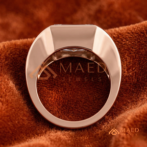 Classic 14K Rose Gold Emerald Shape Diamond Bridal <b>Ring</b> with Sleek <b>Open</b> Frame Setting for Women - Product Image 3