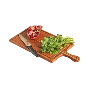 Planche à découper en bois naturel écologique REHMAN CRAFT avec poignée intégrée et trou de suspension, épaisseur 1,5 cm, passe au lave-vaisselle - Product Image 4