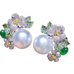 Pendientes de Plata S925 con Flor de Camelia y Perla Negra Natural de Agua Dulce de 9-10 mm, Caja de Regalo Incluida - Product Image 5