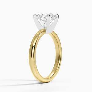 Anillo de Compromiso Solitario de Moissanita en Plata 925 Chapado en Oro de 14K de 2.5mm con Ajuste Cómodo para Boda - Product Image 2