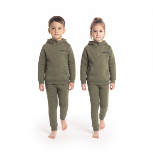 Best Quality Active Kids Half <b>Zip</b> <b>Hooded</b> Tracksuit Cotton Pullover Jogger Set Custom Logo Clothing For kids - Product Image 3