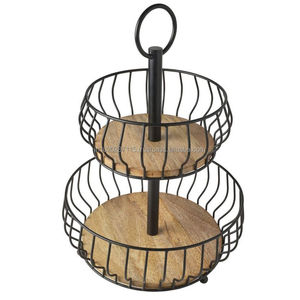<b>Large</b> capacity metal fruit <b>basket</b> with intricate patterns offering charm and utility <b>for</b> countertops or centerpieces - Product Image 3