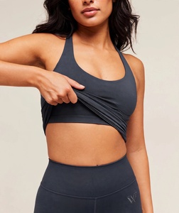 Ensemble de sport pour femme : Débardeur de yoga sans coutures à col halter avec soutien-gorge intégré et leggings taille haute, séchage rapide, extensible, anti-humidité - Product Image 5