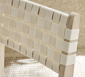Chaise de salle à manger ergonomique moderne en bois de teck avec finition Biscotti, assise et dossier en corde, écologique et empilable pour entrepôt et école - Product Image 6