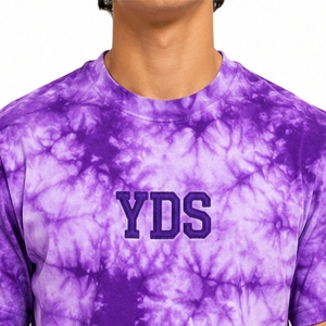 Camiseta Tie Dye para Hombre, Premium, Suave, Transpirable, Manga Corta, con Estampado Morado, Cuello Redondo, Corte Regular, Estilo Urbano, a la Moda - Product Image 4