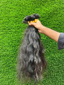 Cabello Humano Virgen Ondulado Indio Crudo a Granel para Trenzas, Largo, Remy, Doble Trama, Proveedor - Product Image 2