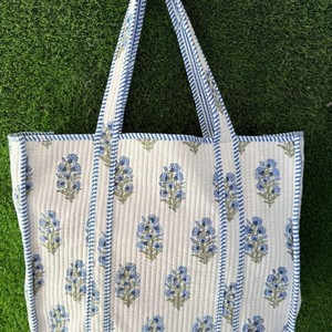 Sac fourre-tout matelassé en coton, imprimé léopard bohème, fait main, écologique, léger, ouvert, pour toutes les saisons (printemps, été, automne/hiver) - Product Image 3