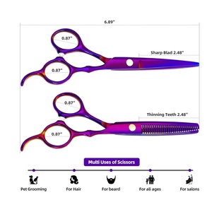 Juego de Tijeras de Peluquería de Acero Inoxidable, Tijeras para Cortar y Texturizar el Cabello, Kit de Herramientas de Barbería para Estilistas y Salones - Product Image 4