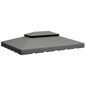 13FT X 10FT Gray Replacement <b>Canopy</b> for Model 84C 101 or 84C 144 Gazebo 101 or 144 with Double Vented <b>Roof</b> (TOP ONLY) - Product Image 1