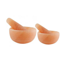 Lampe de sel de l'Himalaya sculptée à la main avec mortier et pilon, taille personnalisée, couleur naturelle, décoration intérieure de haute qualité - Product Image 2