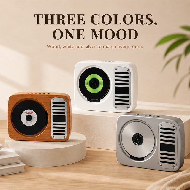 Retro  CD Player with USB TF Copy Function Wall Mount or Desktop for Home