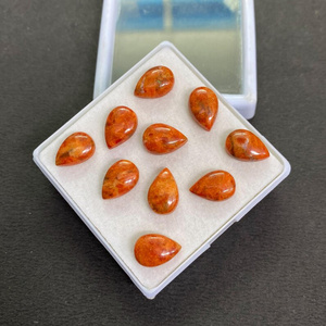 พลอยสีส้มโมฮาเวรูปทรงลูกแพร์แบบคาโบชองสำหรับทำเครื่องประดับ - Product Image 1