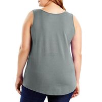 Camiseta sin mangas de algodón gris de punto para mujer, talla grande, holgada, de verano, transpirable, de secado rápido, informal, con cuello redondo, OEM frontal