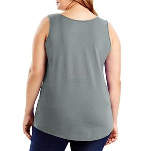 Camisetas sin Mangas de Verano para Mujer, Tejidas en Algodón Gris, Transpirables, de Secado Rápido, Cuello Redondo, Fabricante OEM - Product Image 3