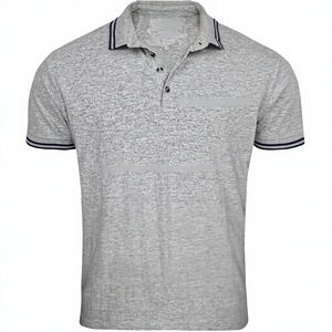 Camiseta Formal de Manga Corta para Hombre, Nuevo Diseño, Teñida con Hilo, 100% Algodón Orgánico, Ecológica, Antibolitas, Alta Calidad, 220g, Piqué - Product Image 1