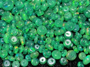 Cuentas de Ópalo Etíope Genuino, Color Verde Ahumado, Tratado, Forma Rondelle Lisa, 3-5mm, Piedra de Ópalo Natural con Orificio Central para Manualidades - Product Image 5