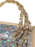 Pochette de soirée artisanale en métal gravée de motifs floraux, avec poignée en feuille d'or, idéale pour les mariages et les fêtes, best-seller mondial