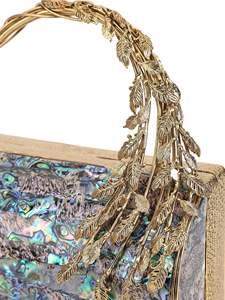Pochette artisanale en nacre la plus vendue avec poignée en feuille d'or pour soirées, mariages et fêtes – Disponible dans le monde entier - Product Image 4
