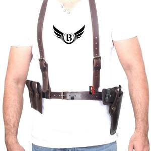 Chaleco táctico de cuero vacuno con marco externo para cartuchos, correas ajustables, impermeable y antirrobo, con GPS/alimentación solar - Product Image 1