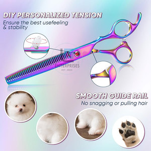 Multi Colors High Quality Stainless Steel Curved Pet Grooming <b>Scissors</b> Eco-Friendly Durable - Product Image 2