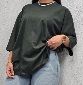 Oversized Drop Shoulder <b>T</b>-<b>Shirt</b> OEM ODM Women's Oversized Tee Wholesale Crew Neck Women's Cotton <b>T</b>-<b>Shirts</b> - Product Image 6