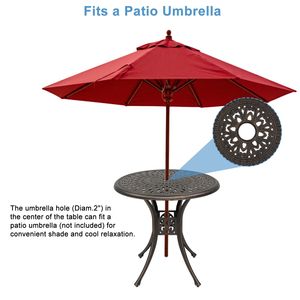 Tavolo Circolare in Alluminio Pressofuso con Piano Diamantato 78*78*75cm, Elegante Tavolo da Esterno in Bronzo per un'Esperienza di Giardino di Prima Classe - Product Image 2