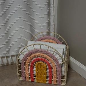 ตะกร้าเก็บหนังสือเด็กสีรุ้ง ตะกร้าเก็บของทำมือจากวัสดุธรรมชาติ ขายส่ง เป็นมิตรกับสิ่งแวดล้อม ผลิตในเวียดนาม - Product Image 4