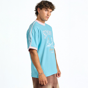 เสื้อยืดโอเวอร์ไซส์ทรงบ็อกซี่ดีไซน์ใหม่สำหรับผู้ชาย พิมพ์ลายได้ตามต้องการ ผ้าฝ้ายออร์แกนิค ทรงหลวม สไตล์คลาสสิก เสื้อยืดลายกราฟิกสำหรับผู้ชาย - Product Image 3