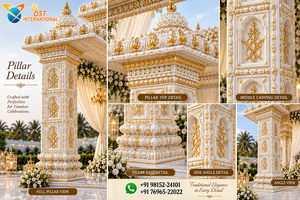 Mandapam Kalyana en or blanc divin pour mariages hindous – Achetez un mandap exclusif en fibre pour mariages sud-indiens pour événements de prestige aux États-Unis - Product Image 5