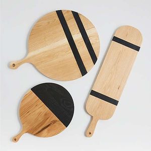 Planche à découper en bois naturel pour la cuisine, la découpe et la préparation des aliments, planche résistante, durable et écologique pour légumes et fruits - Product Image 6