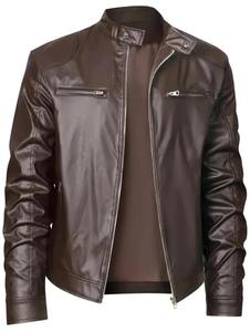 <b>Men</b> Western Leather <b>Jacket</b> Genuine Leather Full Zip Casual Outdoor Regular Fit Soft Durable Everyday Outerwear - Product Image 5
