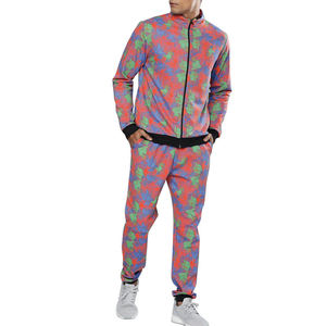 Ensemble de survêtements d'entraînement d'hiver pour hommes avec logo personnalisé, respirant, épais, 100 % polyester, motif imprimé, décontracté - Product Image 1