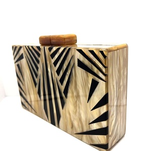 Bolso de mano de resina a la moda, ligero, con bordado y estampado, para chicas, regalo de boda, fiesta. - Product Image 1