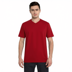 T-shirt décontracté à col rond et manches courtes pour garçons, 100 % coton, personnalisable, coupe classique, prix bas, vente en gros - Product Image 4