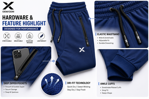 Pantalon de survêtement élastique pour homme avec poches latérales, cordon de serrage, joggers décontractés multicolores, maille respirante, séchage rapide - Product Image 5