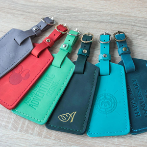 Genuine Leather Luggage <b>Tags</b> Custom Logo Travel ID Labels Privacy Flap <b>Suitcase</b> <b>Tags</b> Bulk Corporate Gifts LMP-0162 - Product Image 1