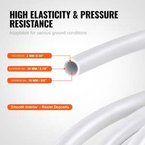 Tuyau de plomberie pour chauffage radiant au sol PEX-AL-PEX de 164 pieds, diamètre de 0,79 pouces, composite aluminium-plastique, épaisseur intérieure de 0,08 pouces - Product Image 4