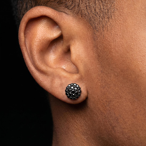 Pendientes de Clip Magnéticos de Cristal Negro, Joyería de Moda, Pendientes Redondos con Múltiples Piedras Negras, Sin Perforación - Product Image 1