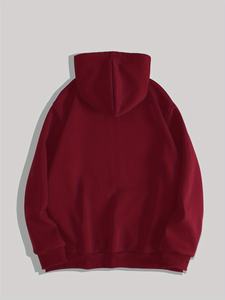 Men's Gothic Red <b>Zip</b> Up <b>Hoodie</b> Black Print Fleece Sweatshirt With Front <b>Pocket</b> - Product Image 2
