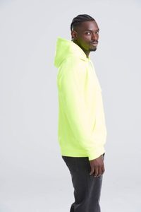 Sweat-shirt à capuche jaune fluo pour homme, coupe classique, décontracté, pour l'automne, 100 % coton molletonné, anti-boulochage, avec poches - Product Image 4