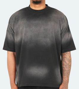 T-shirt Homme Oversize Effet Délavé Coton Lourd Premium Coupe Décontractée Col Rond Manches Courtes Style Décontracté Streetwear Tendance - Product Image 4